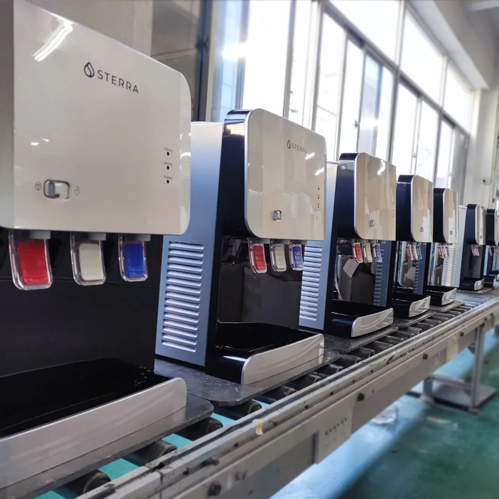 ODM Domestic counter top small home pure water purification filter purifier mini water osmosis dispenser with hot cold taps