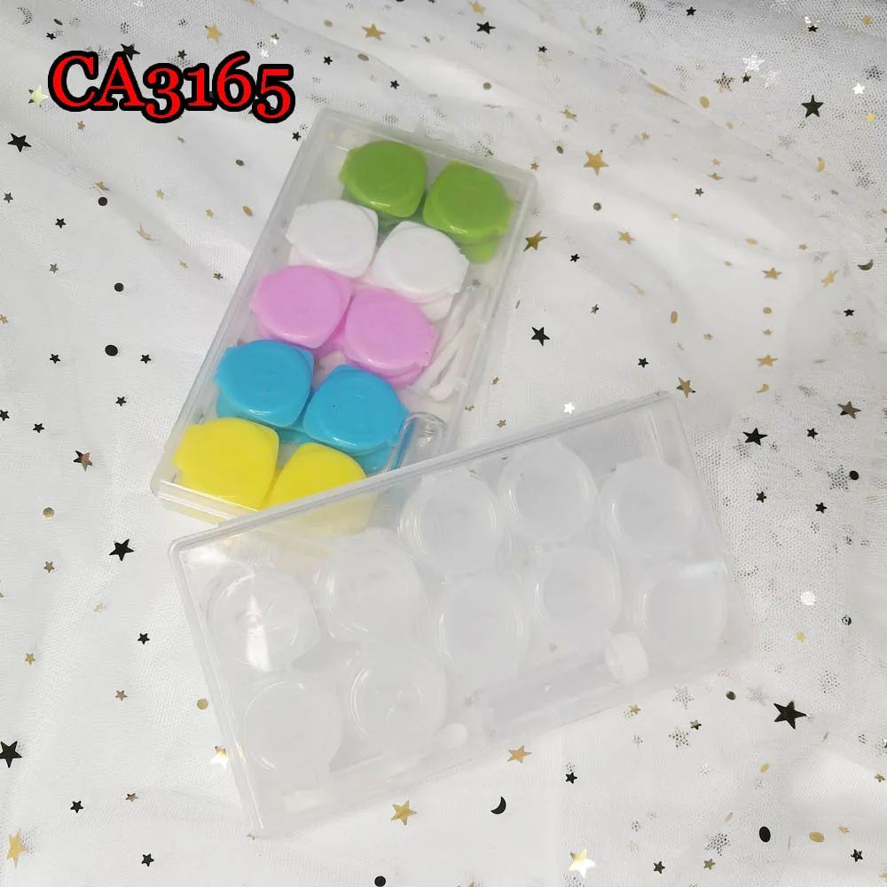 Wholesale Price 5pairs Slip-Cap Colorful Contact Lens Case Portable Travel Box CA3165