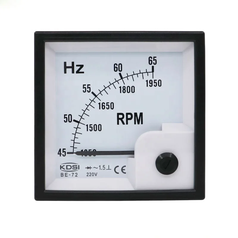Прибор для измерения частоты в аналоговой панели BE-72 45-65 Гц + об/мин 220 В