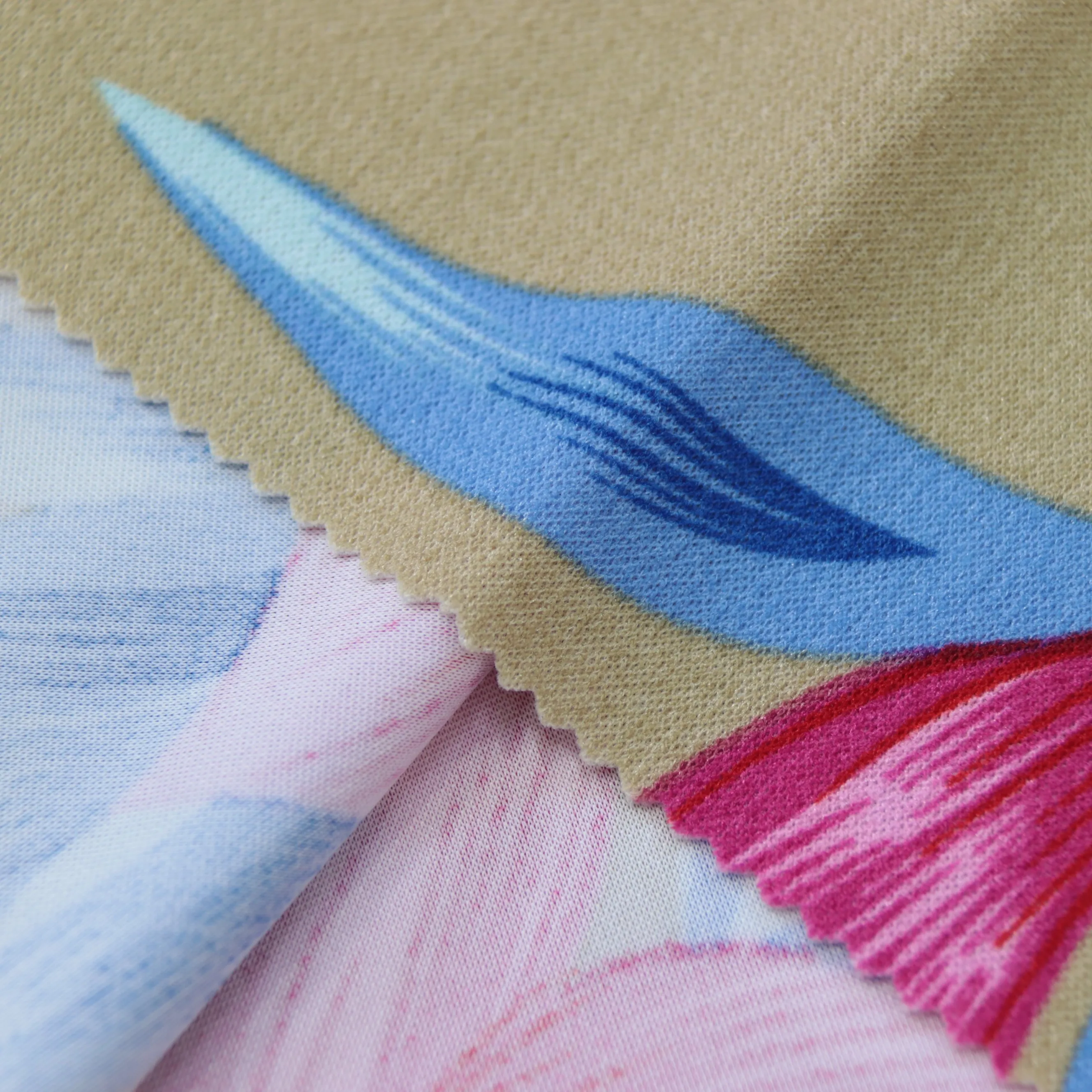 Crepe Scuba stretch fabric Polyester spandex in Knitted print flower pattern Fabric Crepe Fabric for coat jacket