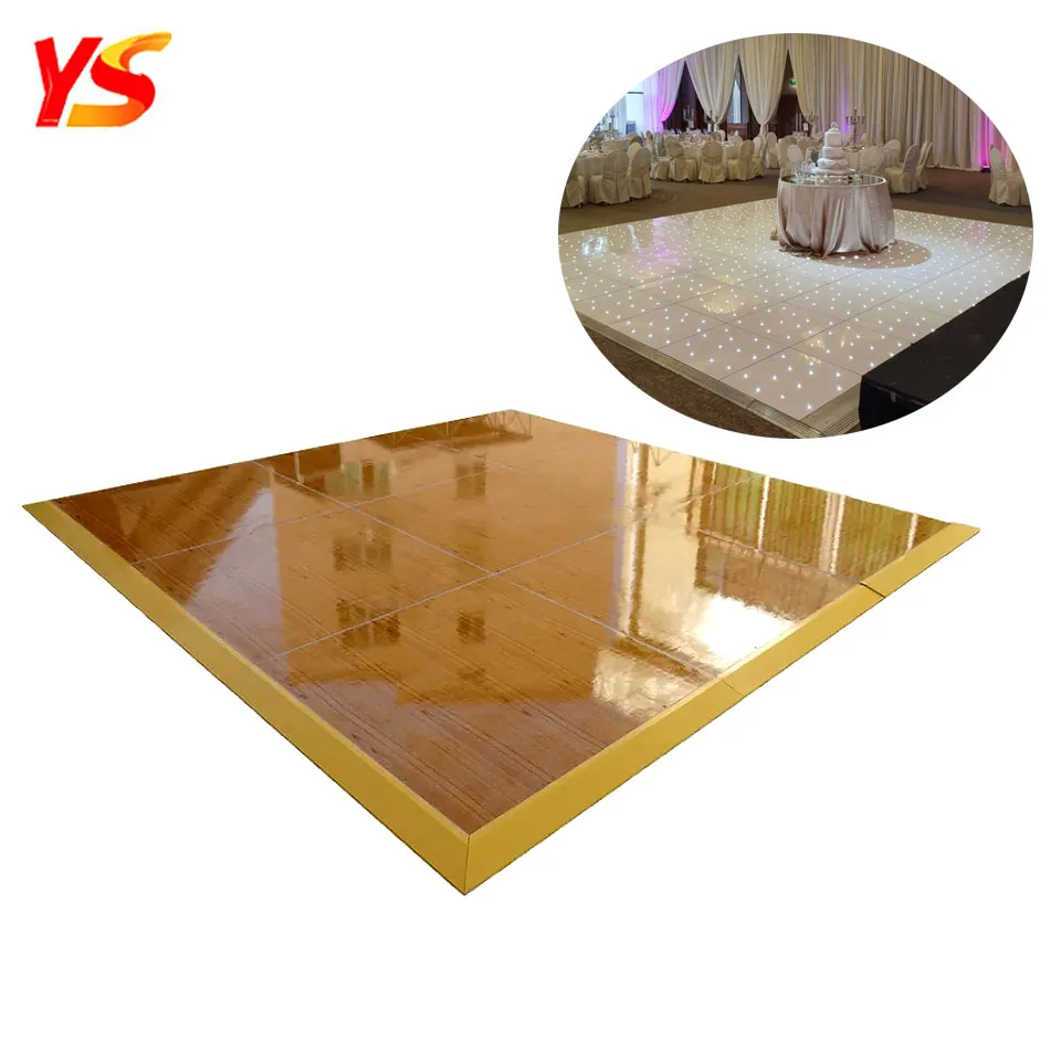 Hot Sale Elegant White Wedding Portable Wooden Glossy Dance Floor For Music Event Party Decoration