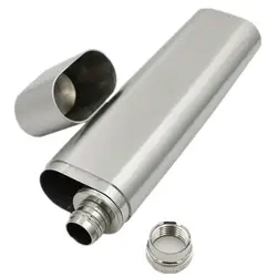 Two-in-one Brushed Cigar Flask 1 Cigar Holder and 2 Oz 304 Stainless Steel Tube Flask Combo Pocket Container