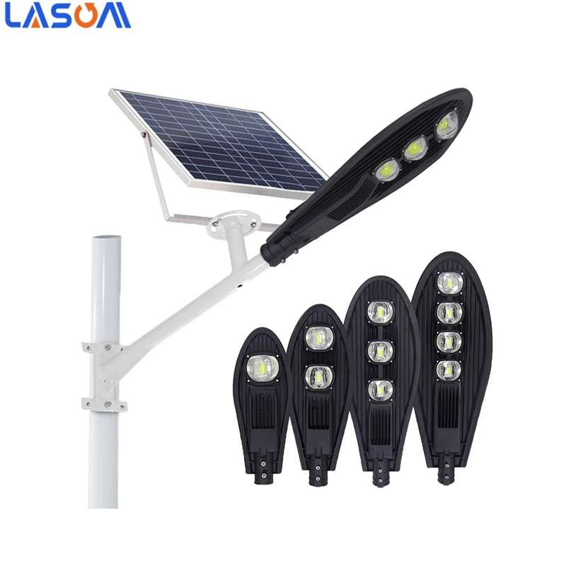 Quality Assurance 50W 100W Big Black LED Solar Charge Board Street Lights High Lumen Lamp Explosion Proof High Power 100W 200W