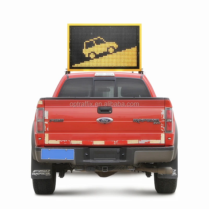 P1103 USA Quality Truck Message Board NTCIP Traffic LED Display ITS Yellow Color Pick-Up Truck Changeable Message Sign