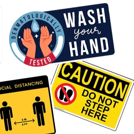 Wholesale PVC Waterproof Adhesive Foor Stickers Die Cut Stickers for Warning Labels Reflective in Dark