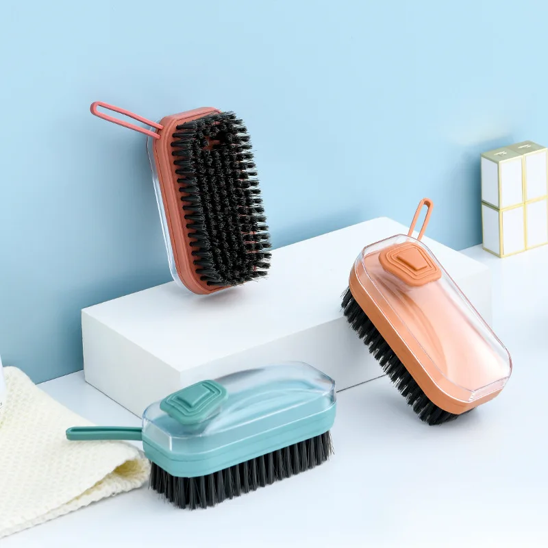 Household Wash Dishes Press Type Brushes Auto Add Cleaner Liquid Kitchen Automatic Cleanser Cleaning Brush Sponge