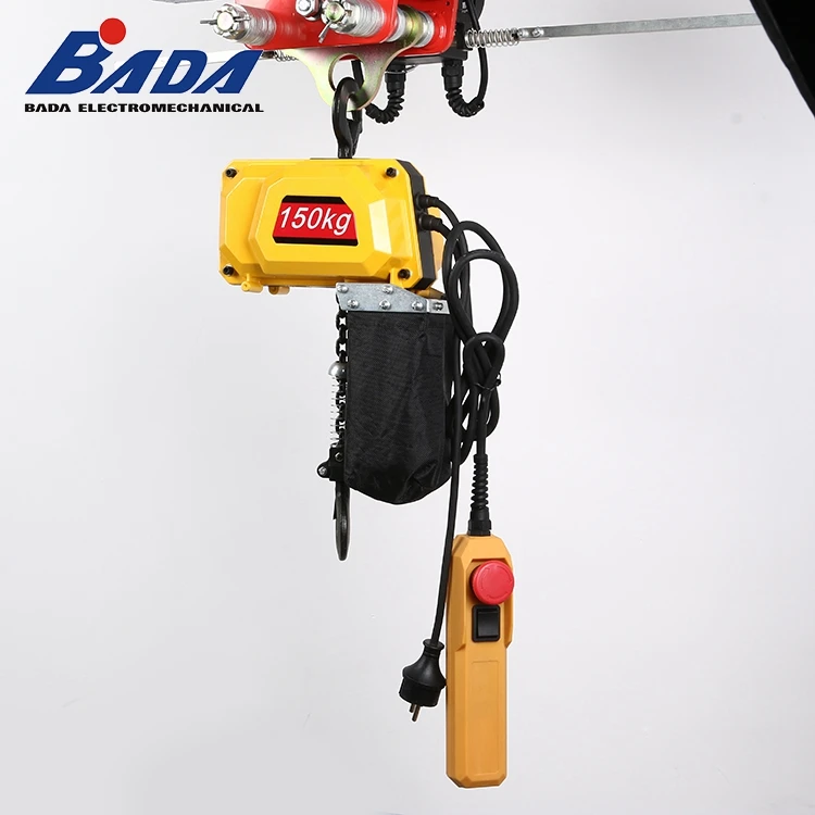 BADA 150kg single hook AC motor 120/230V 270/240w 3m electric chain pneumatic hoists