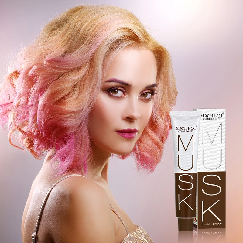 MOCHEQI New Low MOQ CHeap Price Permanent Hair Color 74 Colors Wholesale Private Label Custom Hair Dye Cream
