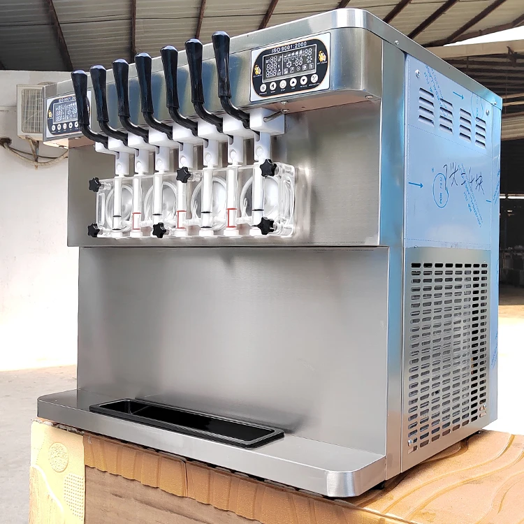 CE Rohs 7 flavors ice cream machine/commercial soft frozen yogurt ice cream mixer/7 in 1 ice cream maker