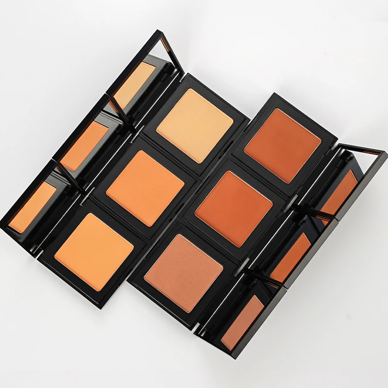 Full Coverage Waterproof Oil Control Transparent pressed Women Make Up Foundation And Face Powder Compact Makeup Private label