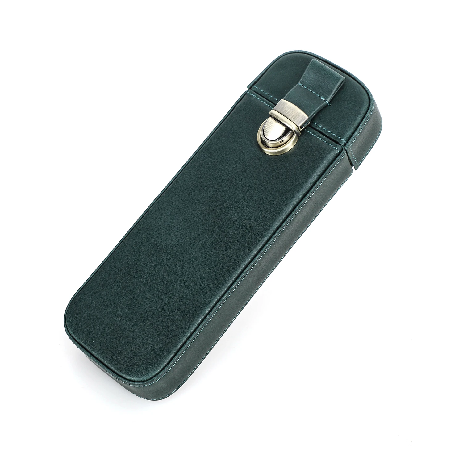 Portable Handmade Fountain Pen Storage Box 3 Slots Premium Leather Hard Pen Case with Removable Tray Holder CF9067