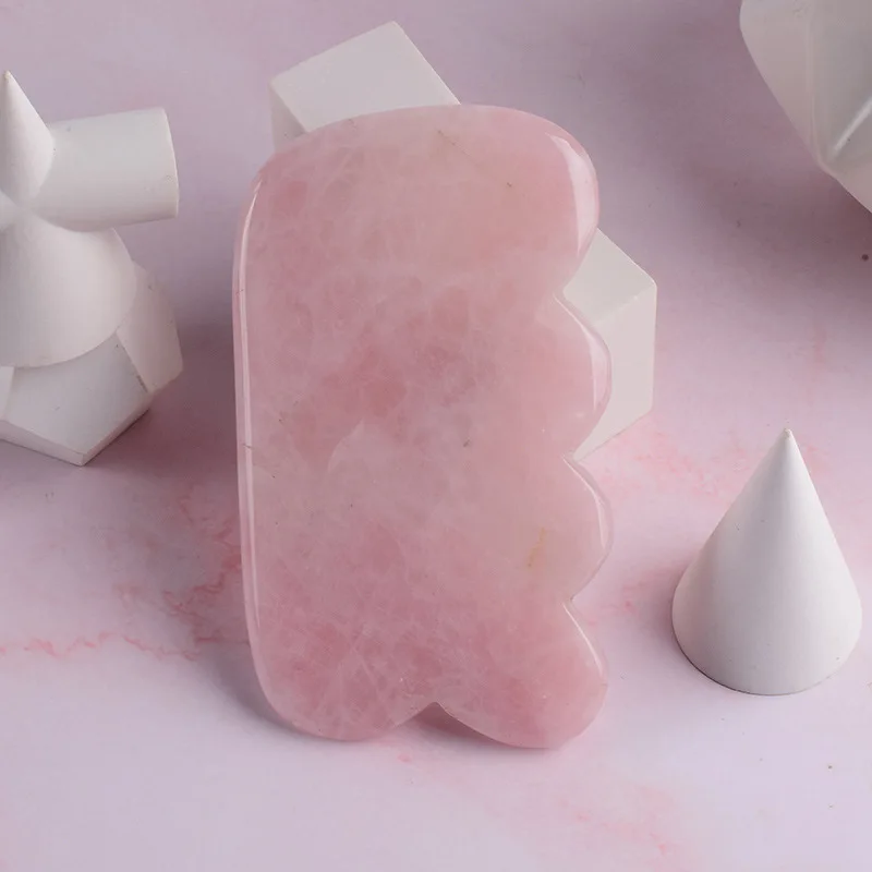 Teeth Pink Jade Gua Sha Point Body Massager Eye Care Massaging Facial Sculpting Massage Tool For Face