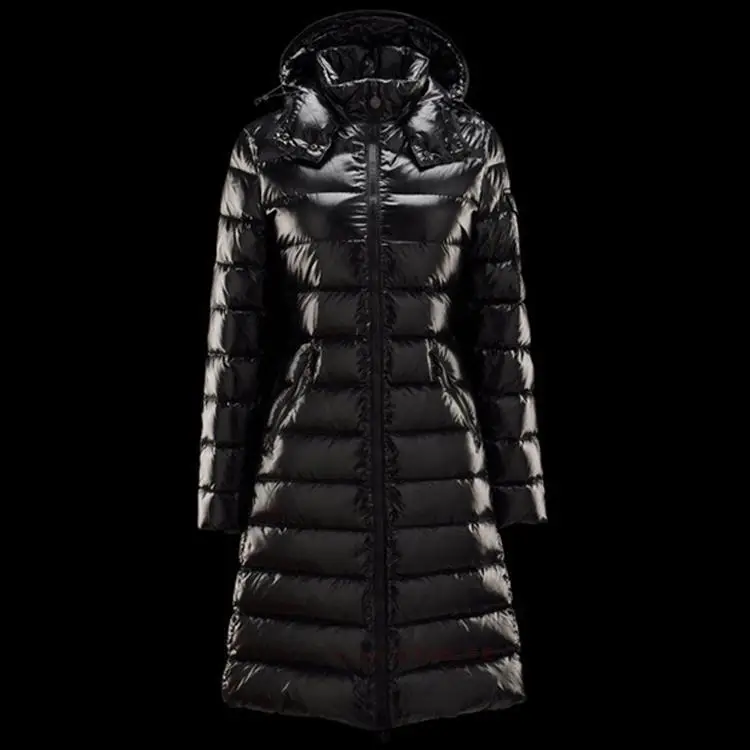 Top Quality Branded Fashion Black And Red Shiny Winter Coat Women Puffer Down