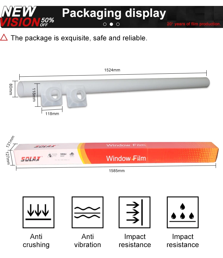 New Vision Anti Scratch Solar Sun Control Film Removable Car Tint Nano Ceramic Film Glass