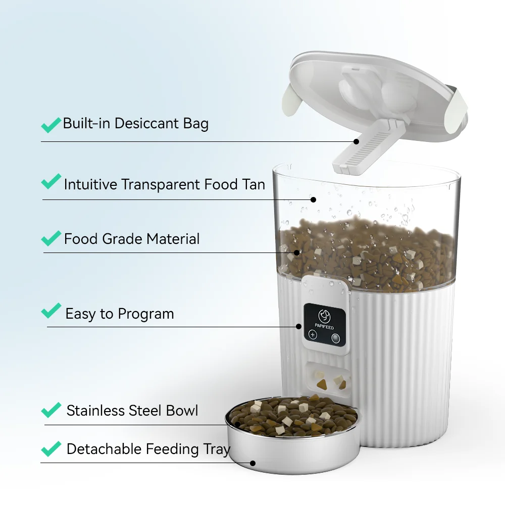 Manufacturer provides 3L video WIFI remote intelligent pet feeder dog and cat food bowl pet feeder with stainless steel bowl