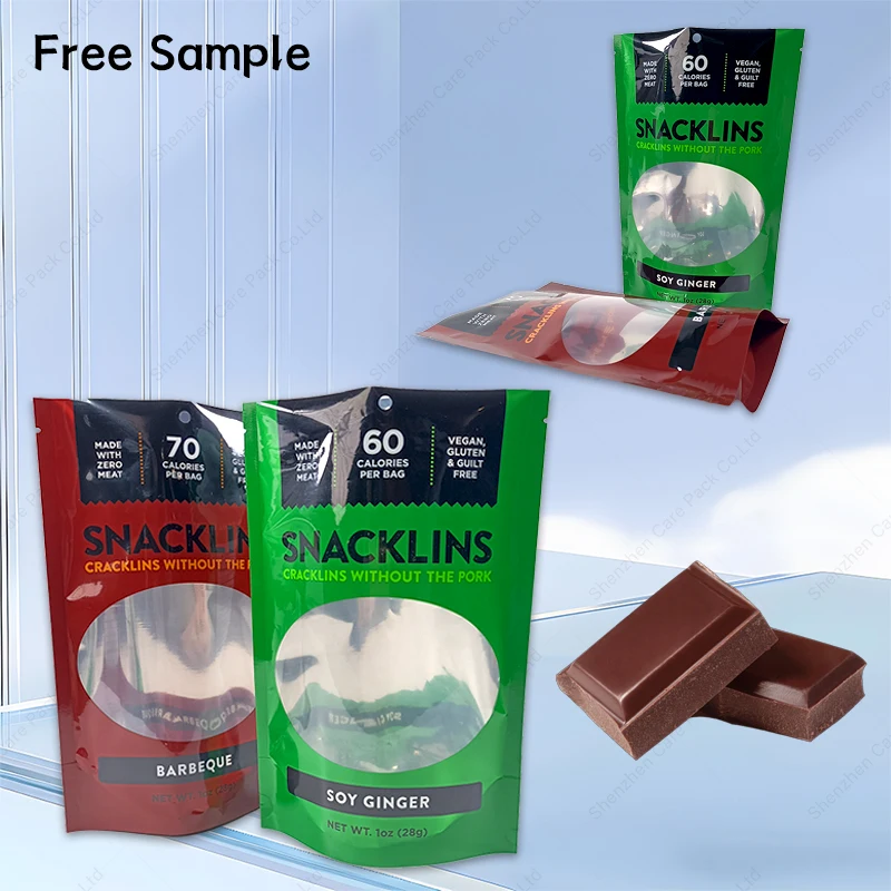 Custom Snack Peanut Food Packaging Plastic Bag Flexible Bolsa Mylar Glossy Ziplock Dry Food Plastic Bags