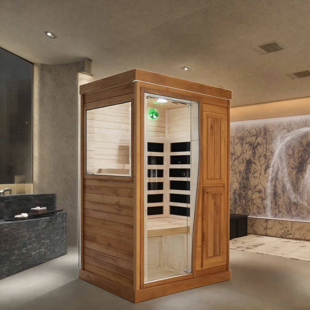 Mini Type Far Infrared Sauna Room 800W Number of Heating Plates:5 20-60 Degrees Internal Space Size:146*85*63cm