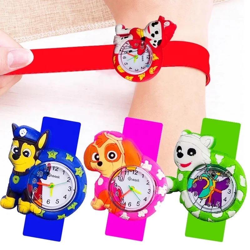 Wholesale cheap toy paw cartoon slap snap on silicon wrist watch kids watches cartoon slap watch children