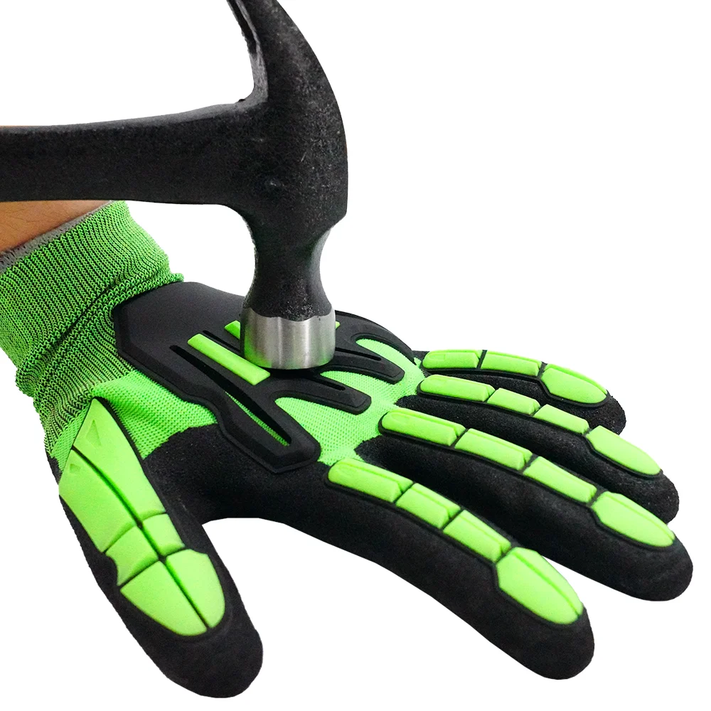 POPALM Whosale Heat-press Industrial-Grade Anti-Collision Padding TPR Safety Gloves for Maximum Hand Protection