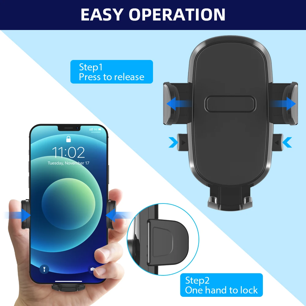 Car Mobile Holder 2022 Upgraded Cell Phone Holder Car Hands Free Car Phone Holder Mount Fit For Smartphone