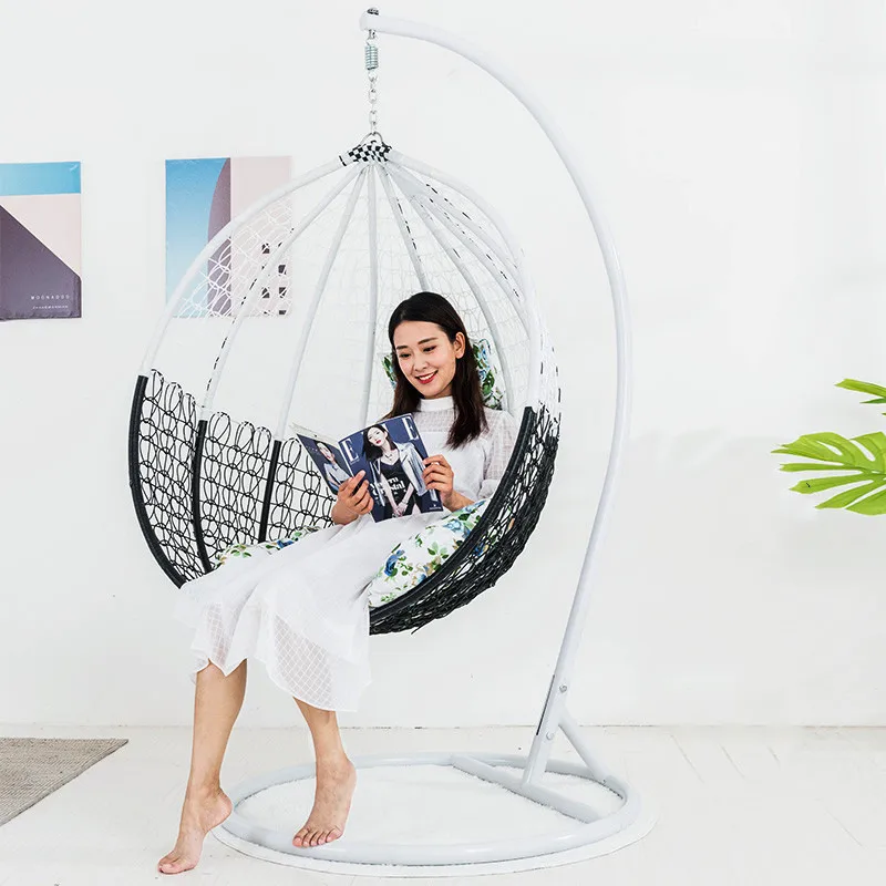 
Hot Sell Outdoor Hanging Rattan Egg Chair Leisure Wicker Patio Swing Chair 