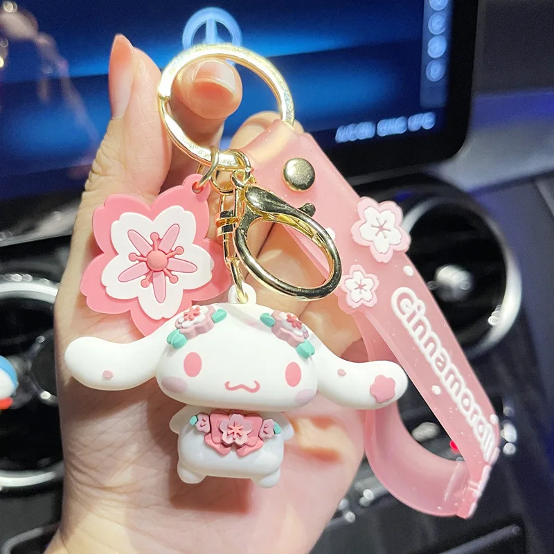 Милые 3D Kuromi моя мелодия cinnamoroll помпон purin аниме Мультяшные брелки каваи резиновые Sanrioes брелок