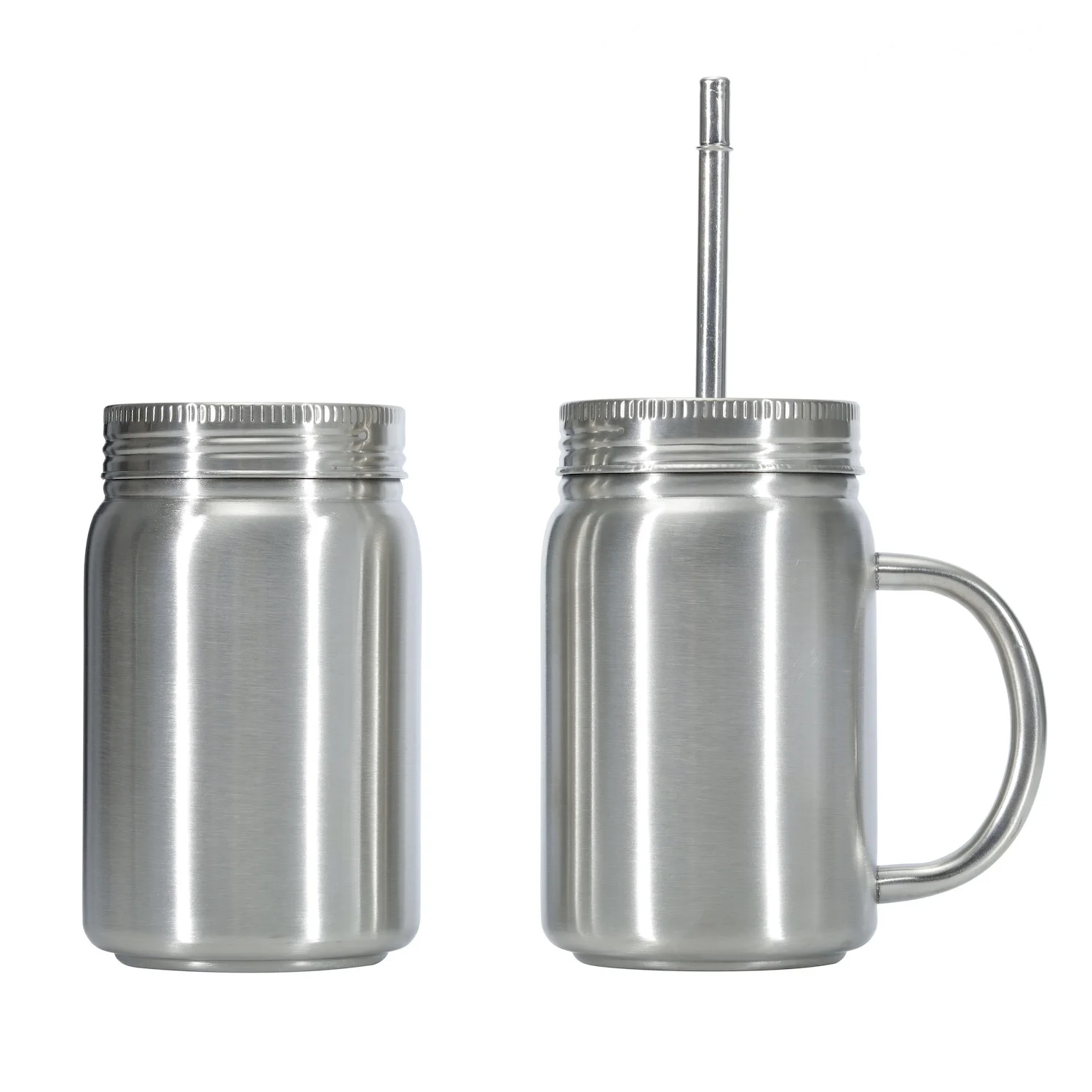 Double Wall Vacuum Insulated Wide Mouth Mason Jar Kitchen Accessories Storage Bottles & Jars Stainless Steel Travel 500ml 17oz