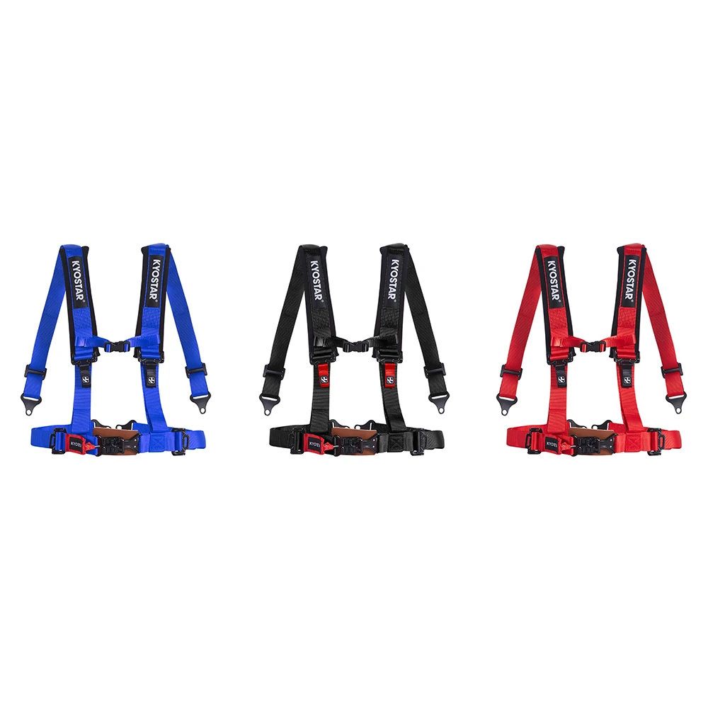 4 Point Black Seat Belt Quick Release Terylene Camlock Racing Seat Belts For Both Driver Or Passenger Seat