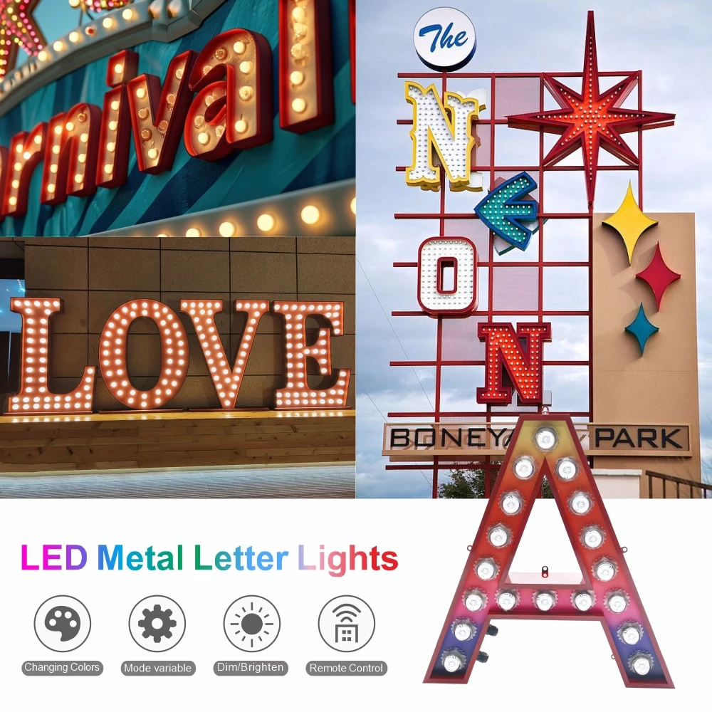 Customized Business Logo LED Illuminated Sign Wall Metal Lettering Decorative Light Signs