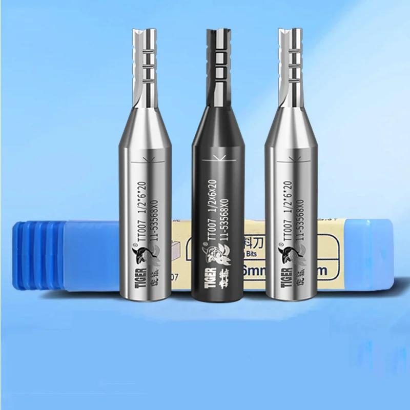 Фрезы Tiger Shark Premium для деревообработки 3-флейта TCT Прямой нож гравировки CNC