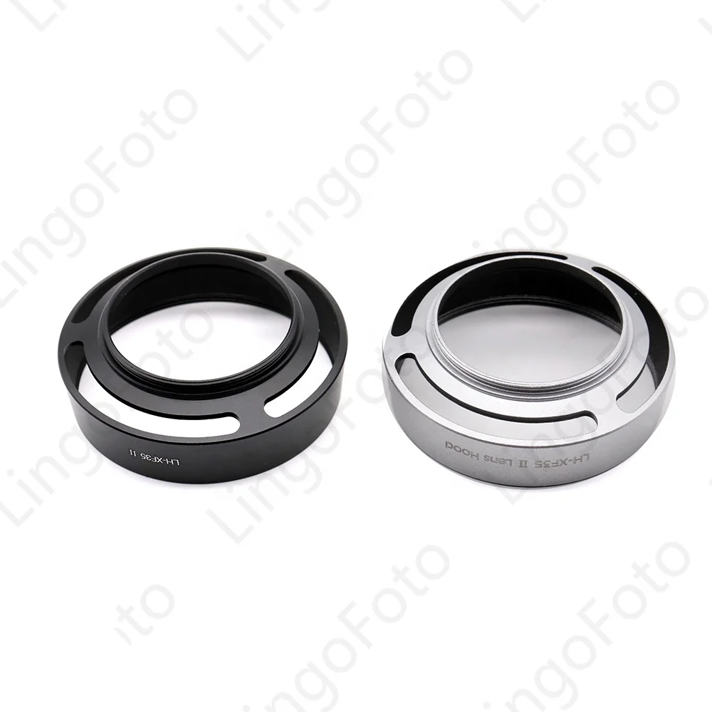 Silver or Black 43mm Screw in Metal Lens Hood for Fujifilm XF 35mm/23mm f/2 R WR Lens Replaces LH-XF35-2 with Lens Cloth