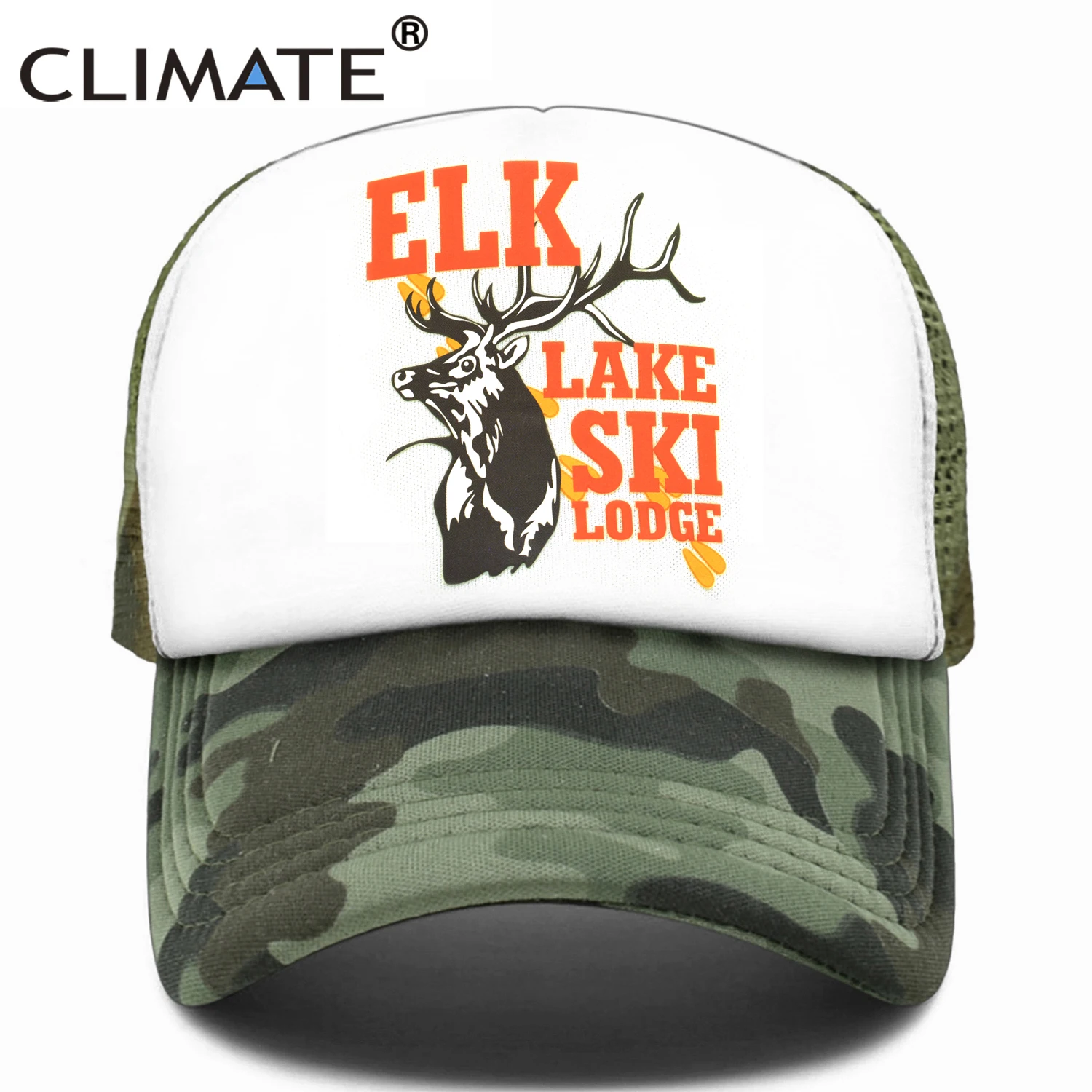 
CLIMATE Deer Elk Cap Hunting Deer Trucker Cap Men Caribou Camouflage Hat Baseball Cap 
