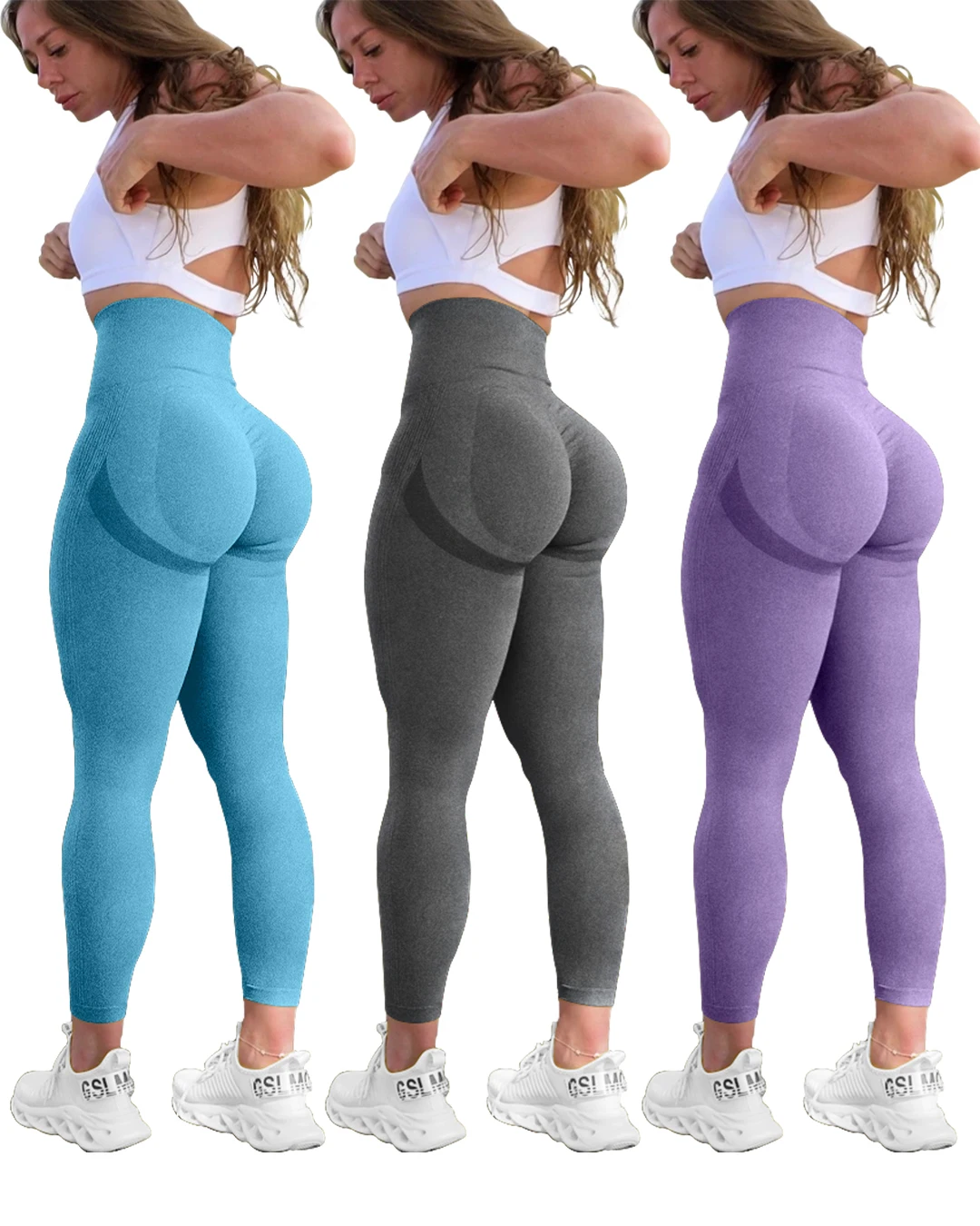 Athleisure Женская одежда для спортзала Колготки Леггинсы йоги пуш-ап однотонные бесшовные брюки с
