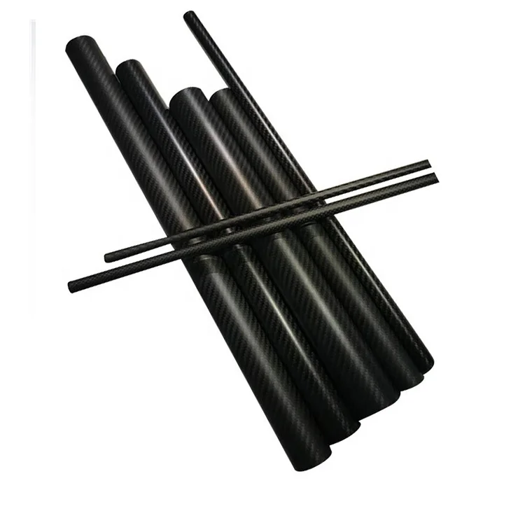 Customize Round carbon fiber tubes 30mm 500mm 3k Weaving  Carbon Oval Tubing Rod