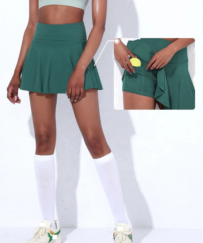 High school girls golf run skirts solid color custom cheer sports pleated skirt