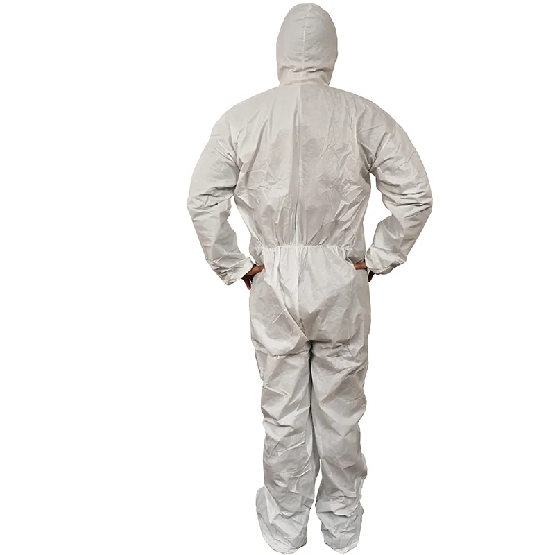 White Medical ppes Suit Disposable Coveralls Waterproof SMS With Hood And Boot Ppekit Disposable Coverall