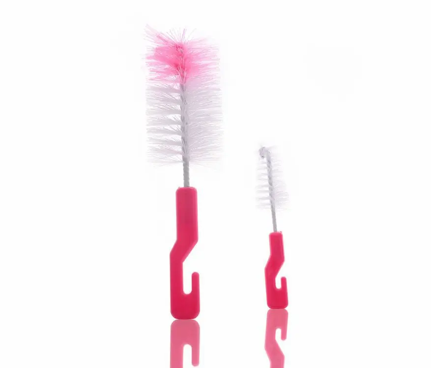 2pcs/set Baby bottle brush 360-degree Rotating Baby Feeding Bottle  Brush Nipple brush