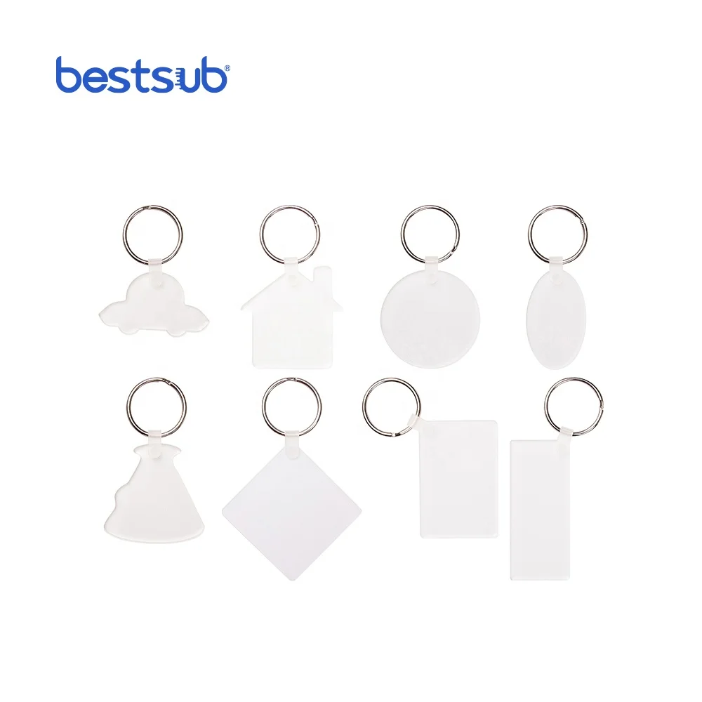 Оптовая продажа, заготовки для ключей BestSub с индивидуальным логотипом, акриловый брелок с аксессуарами для ключей
