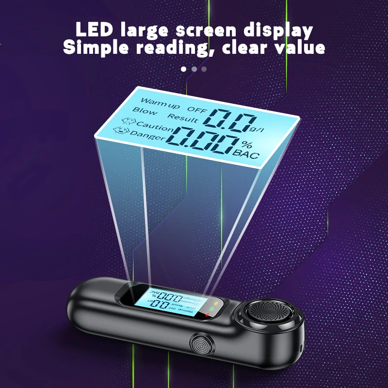 1 Piece Handheld Backlight Digital Alcohol Tester Digital Alcohol Breath Tester Breath Analyzer LCD Detector Backlight