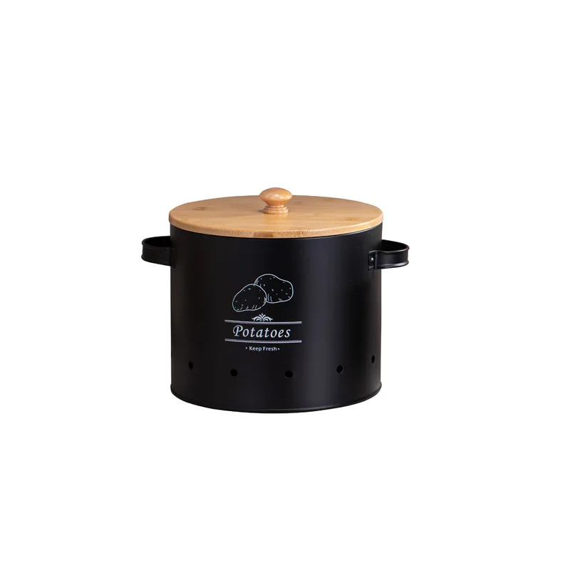 Kitchen Household Potato Light-proof Storage Tank Vegetable Breathable Bamboo Lid Onion Garlic Fresh-keeping Box