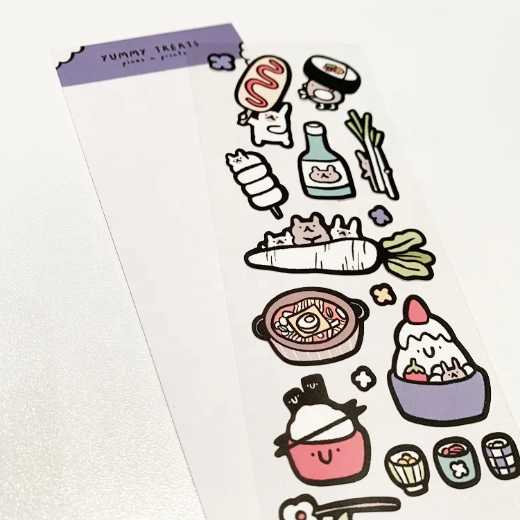 Custom Matte Clear Korean PVC Sticker Paper Vinyl Sheets With Clear Backing White Base