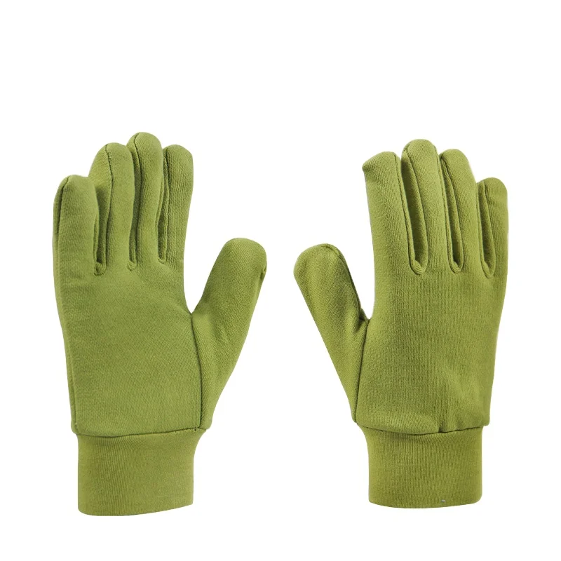 Pure Cotton Gloves with Fleece Winter Warm Work Safety Outdoor Cold Freezer Mineral Low Temperature Resist Split Thermal Glove