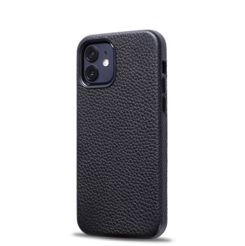 
Высококачественный чехол для сотового телефона из натуральной кожи для iPhone 12 11Pro, роскошный кожаный чехол с металлической кнопкой и индивидуальным логотипом 
