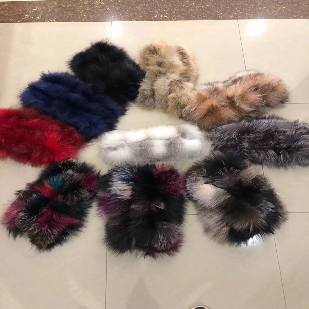 Fashion Latest Style Luxury Touch Real Fox Fur Hand Knit Top Quality Scarf