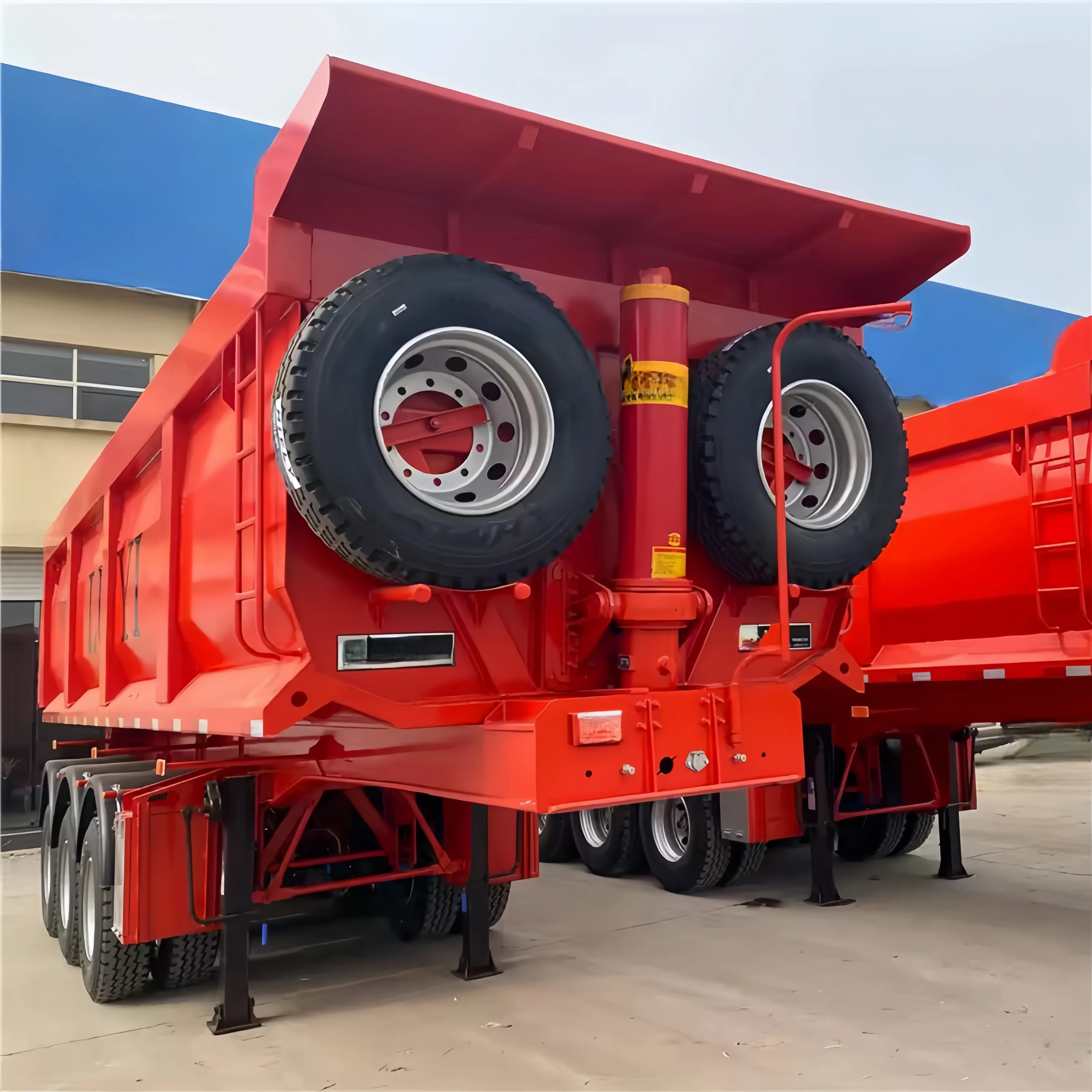 Low Price 3 Axle 60 Ton U-Shape Cargo Transport Hydraulic Tipper Dump Semi Truck Trailer Rear Tipping Rear Trailer