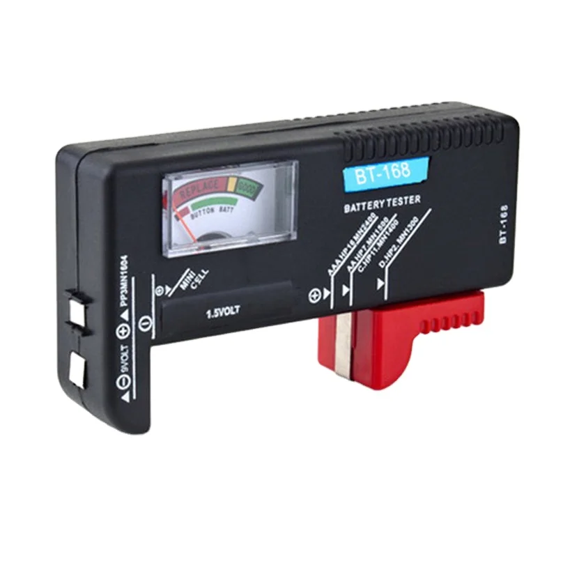 Цифровой Тестер Аккумуляторов, Универсальный электронный измеритель напряжения, для кнопочных ячеек AA, AAA, 9 В, измерительный прибор разных размеров BT168