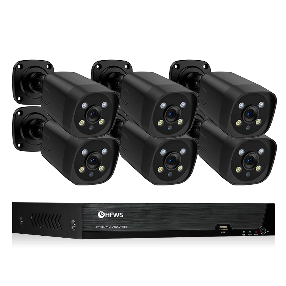 8CH Nvr 6 Pcs 4mp Poe Security Camera System Network Video Recorder Set System CCTV Camera P2P