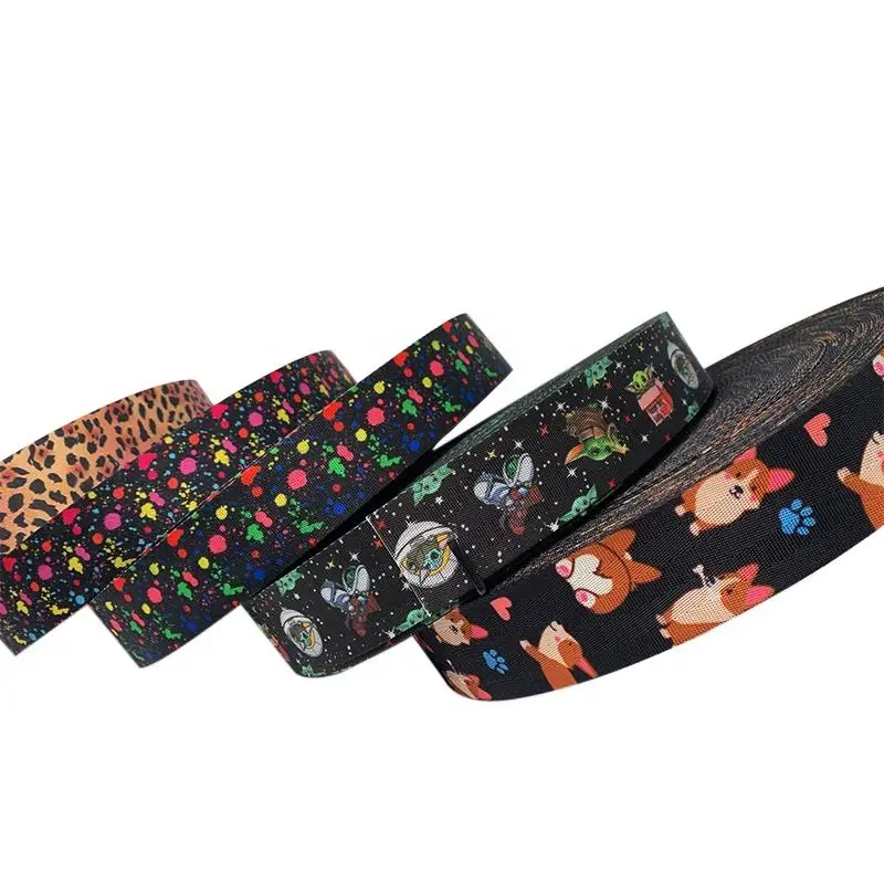 Custom High Quality Car Safety Seat Belt Webbing Strap Printed Polyester Webbing Strap For Pet Dog Collar Leash