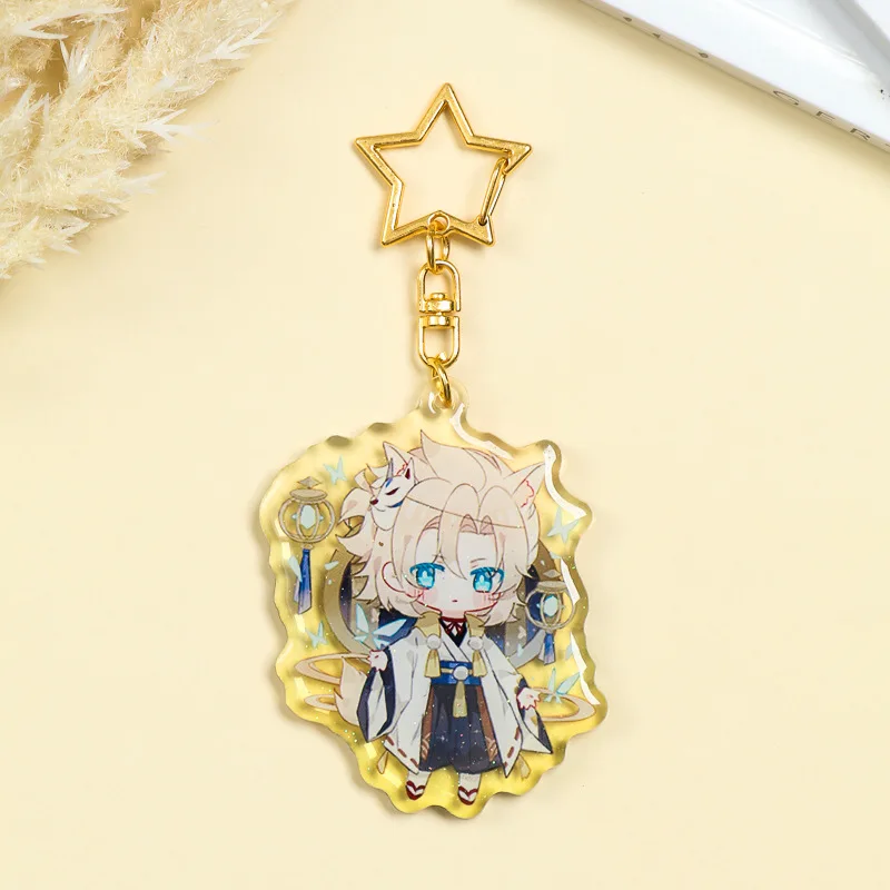 new trend charms clear acrylic custom logo printed transparent hologram keychain make your own acrylic keychain with anime