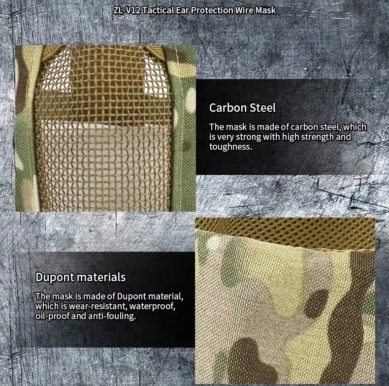 ZLang Ski airsoft paintball face protection set multipurpose outdoor goggles goggles Ear Protection Wire half facemask